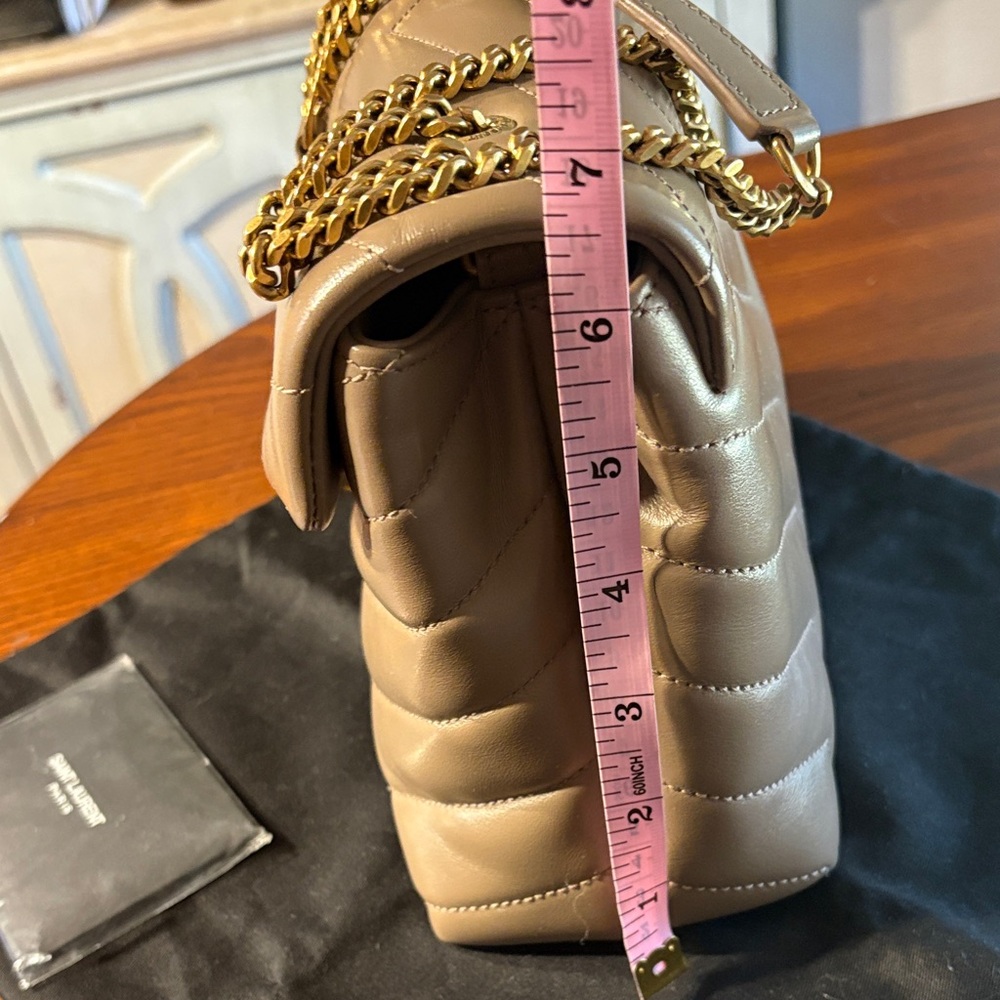 Saint Laurent Beige Quilted Shoulder Bag - Picture 4 of 11